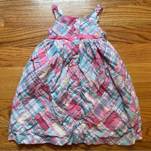Janie and Jack pink plaid patchwork dress size 5T - Picture 2 of 3
